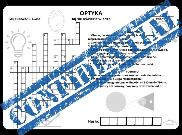 Optyka - krzyżówka
