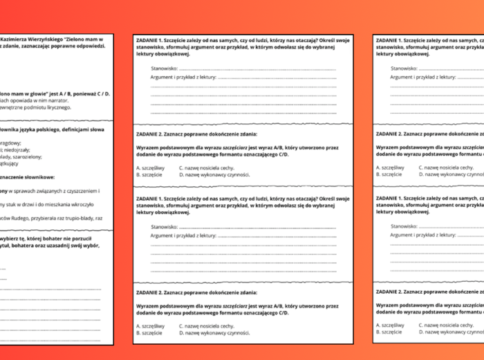 POEZJA DWUDZIESTOLECIA MIĘDZYWOJENNEGO - zadania egzaminacyjne