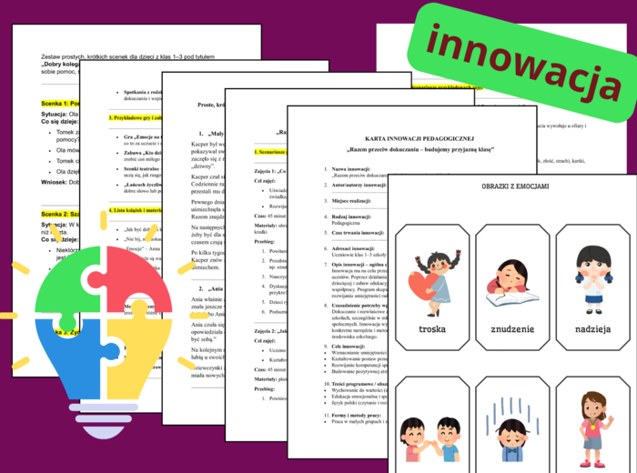 INNOWACJA pedagogiczna „RAZEM PRZECIW DOKUCZANIU – BUDUJEMY PRZYJAZNĄ KLASĘ” - klasy 1-3