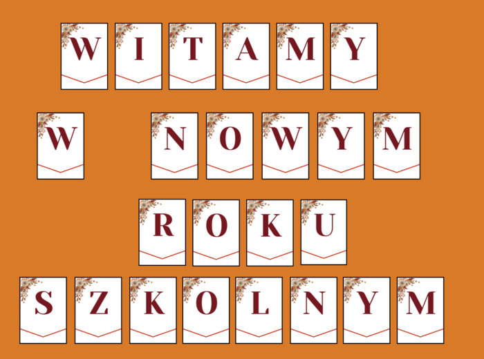 POWRÓT DO SZKOŁY – girlanda – napis – gazetka - szkoła - wersja 3