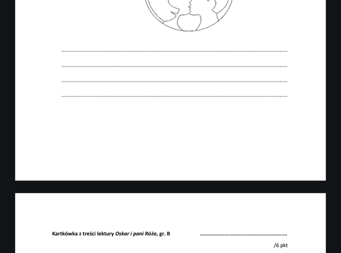 Oskar i pani Róża - kartkówka