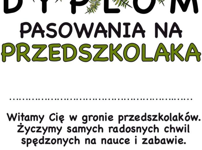 Dyplom pasowania na przedszkolaka - żyrafa