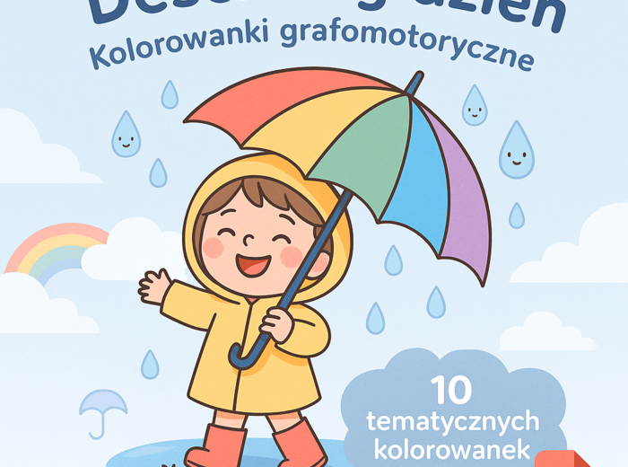 Kolorowanki tematyczne: „Deszczowy dzień”