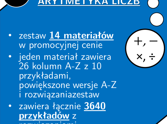 Arytmetyka | matematyka | zestaw promocyjny