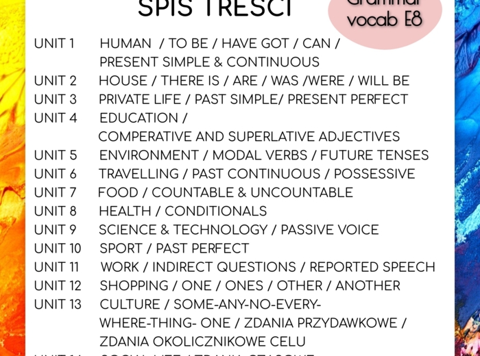 E8 grammar vocabulary ebook