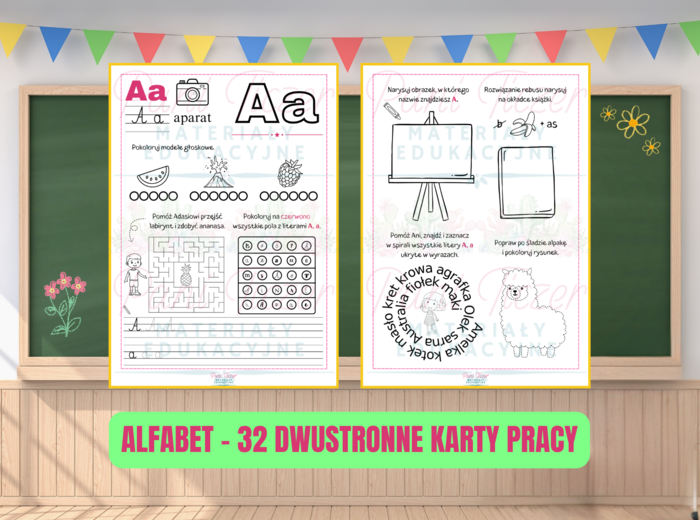 Alfabet - karty pracy z zadaniami