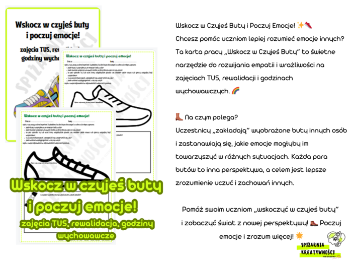 Wskocz w czyjeś buty i poczuj emocje! zajęcia TUS, rewalidacja, godziny wychowawcze