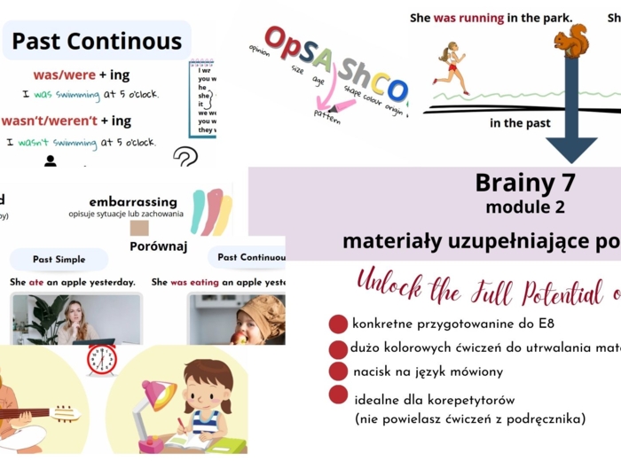 Brainy 7, module 2, dodatkowe materiały rozszerzające podręcznik,przygotowanie do E8