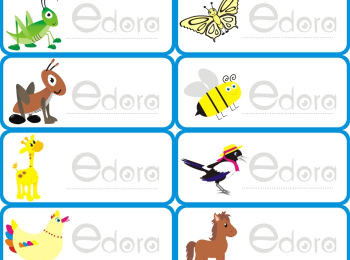 Przedszkole. Znaczki do szatni/ szafki/ teczki. 36 sztuk