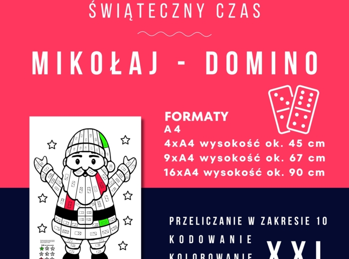 Mikołaj - domino xxl - aktywizująca kolorowanka