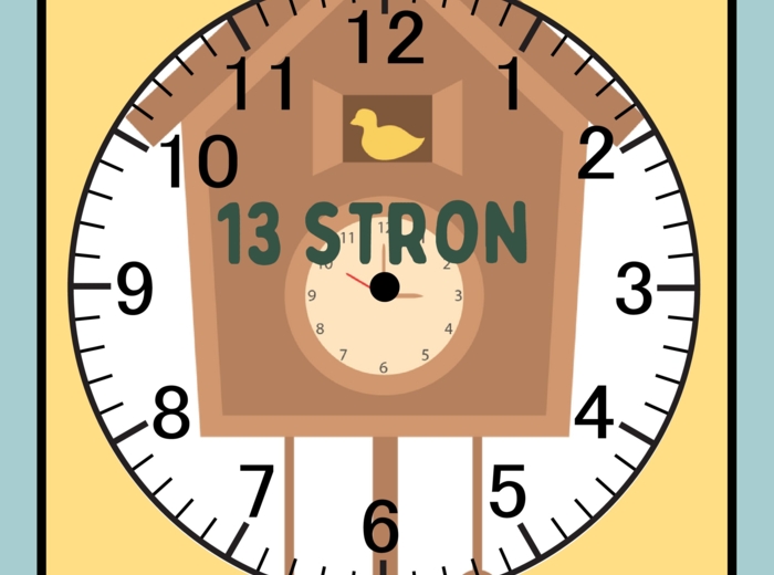 Kolorowy zegar pełne godziny