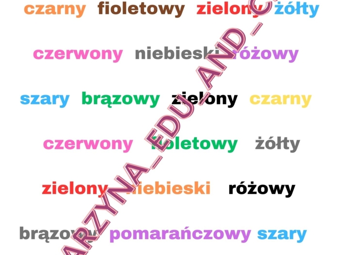 Kolorowy tekst - ćwiczenie koncentracji