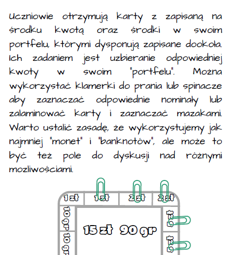Ćwiczenia utrwalające znajomość jednostek monetarnych (złote i grosze)