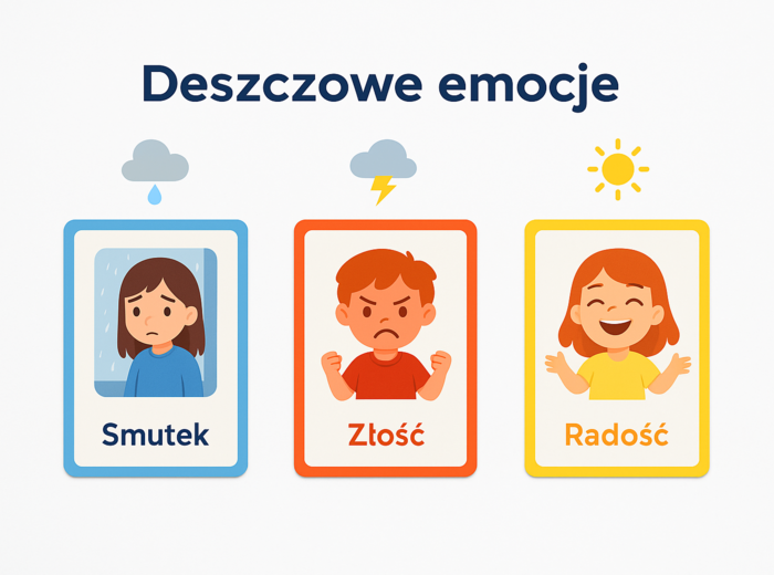 „Deszczowe emocje” – karty obrazkowe do rozmów o uczuciach