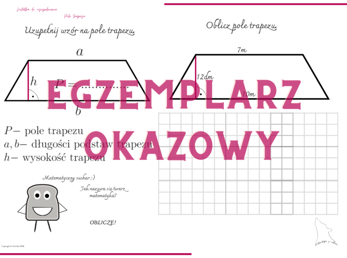 Pole trapezu - notatka do uzupełnienia
