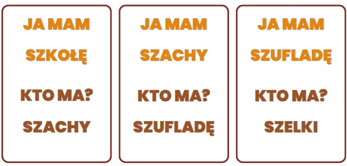 Gra JA MAM głoski szumiące