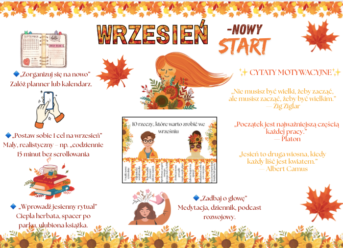📘 Gazetka: WRZESIEŃ – NOWY START (38 stron, format A4 i mniejszy, z planerem miesięcznym w prezencie!) 📘