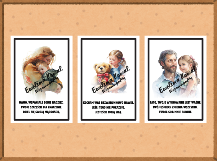 Wspierające plakaty dla rodziców