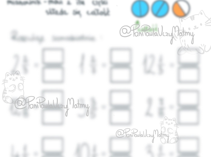 Kocie Ułamki: Zamiana Liczb Mieszanych na Ułamki Niewłaściwe – Kreatywna Karta Pracy dla Klas 4-8