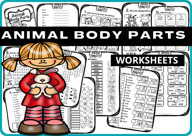 ANIMAL BODY PARTS - WORKSHEETS