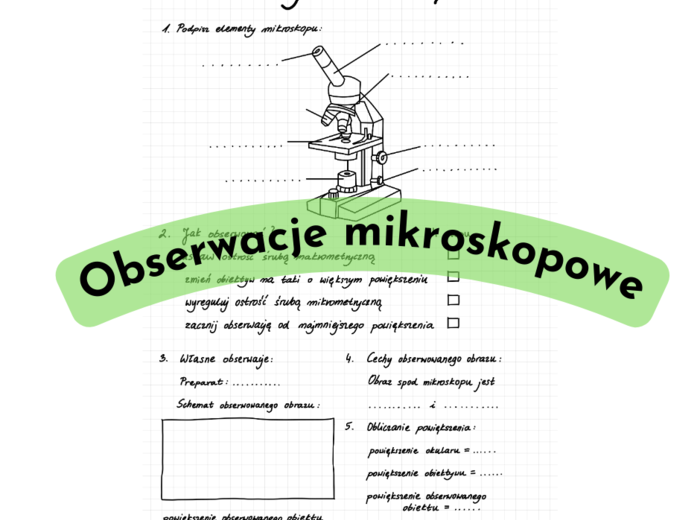 Obserwacje mikroskopowe - karta pracy