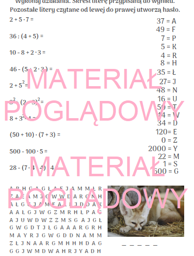 kolejność działań - notatka + karta pracy