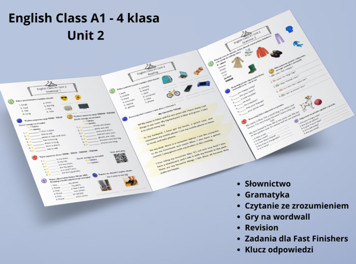 📘 English Class A1 - Unit 2 - SUPERPACK - Karty pracy - Revision