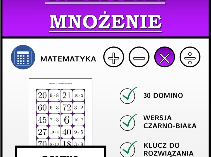 Domino - Tabliczka mnożenia | matematyka