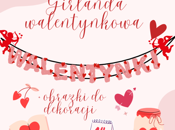 Girlanda Walentynki, dekoracja