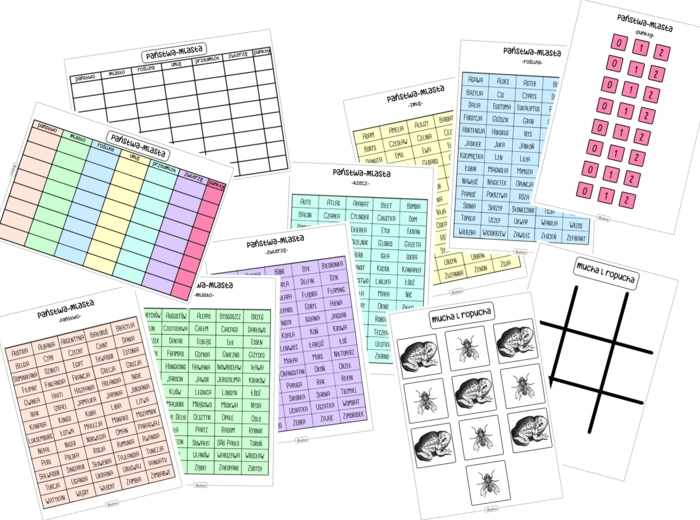 Państwa - Miasta -wersja light + mucha i ropucha