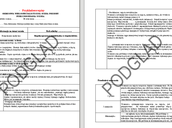 Pakiet pomocny dla koordynatora ds. pomocy psychologiczno-pedagogicznej oraz oligofrenopedagoga