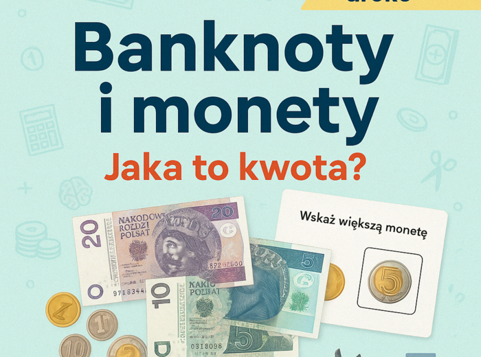 Banknoty i monety. Jaka to kwota? Karta pracy. Sprawdzian
