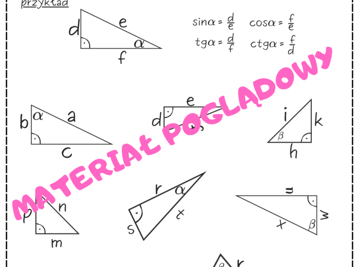 Trygonometria - notatka + karty pracy