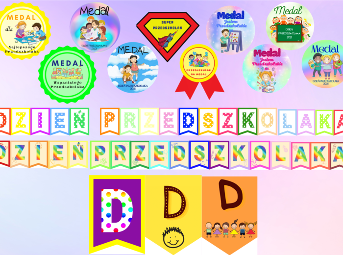 Dzień Przedszkolaka - girlandy, medale, dyplomy