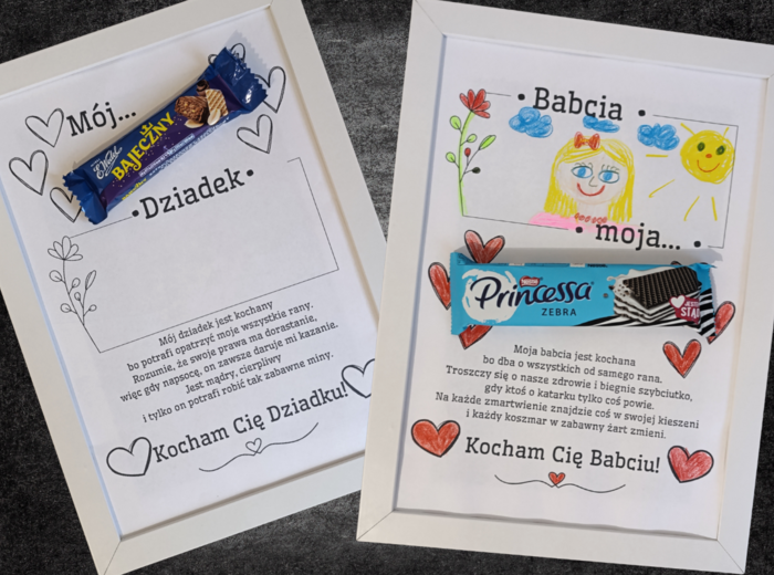 Upominki dla babci i dziadka. Dyplomy, koszyczki na babeczki/ słodycze