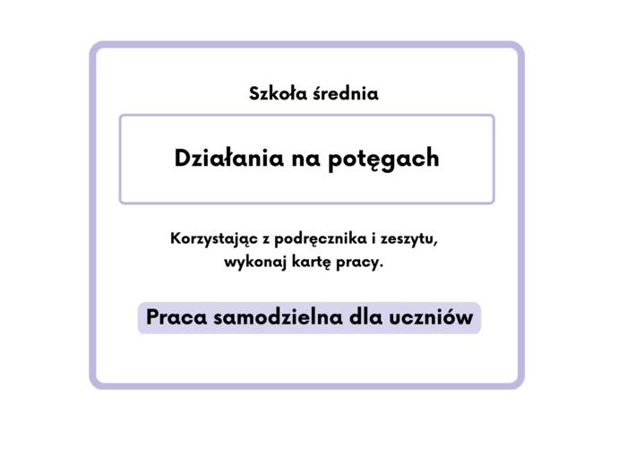 Działania na potęgach :-) Szkoła średnia