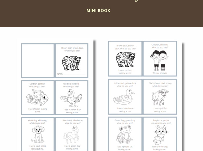 Mini Książeczka do Książki Brown Bear, Brown Bear What do you see?