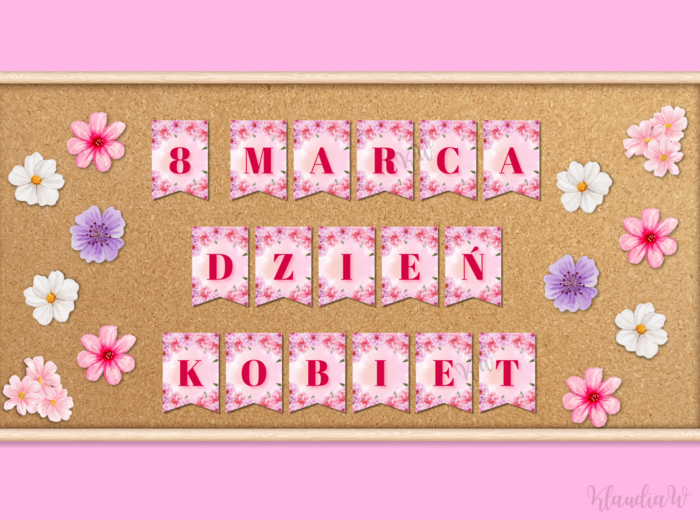 Gazetka na Dzień Kobiet – dekoracja do szkoły i przedszkola