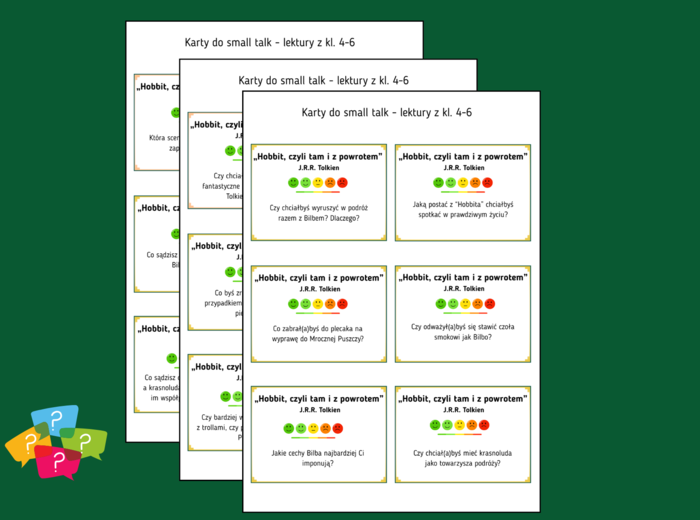 HOBBIT, CZYLI TAM I Z POWROTEM – Karty do SMALL TALK – lektury – gra