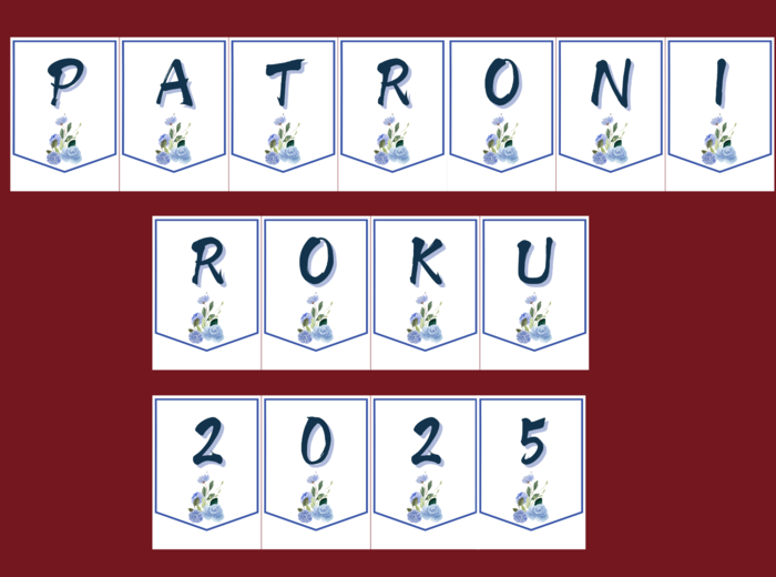 PATRONI ROKU 2025 – girlanda – biblioteka – język polski – wersja 2