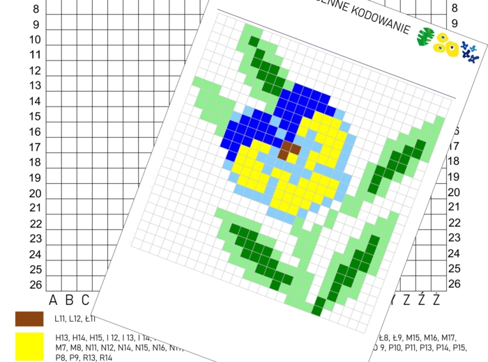 Kodowanki wiosenne, świąteczne, wiosna kodowanie, WIELKANOC- zestaw 6 kart pracy