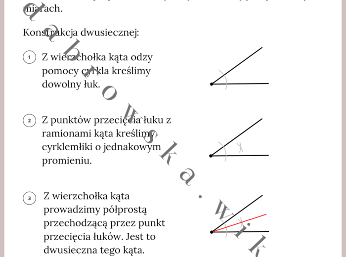 Dwusieczna kąta - notatka