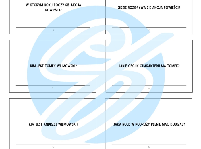 Tomek w krainie kangurów – Pytania i Odpowiedzi | Interaktywne karty do lektury