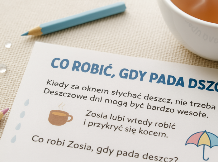Karta pracy „Co robić, gdy pada deszcz?”