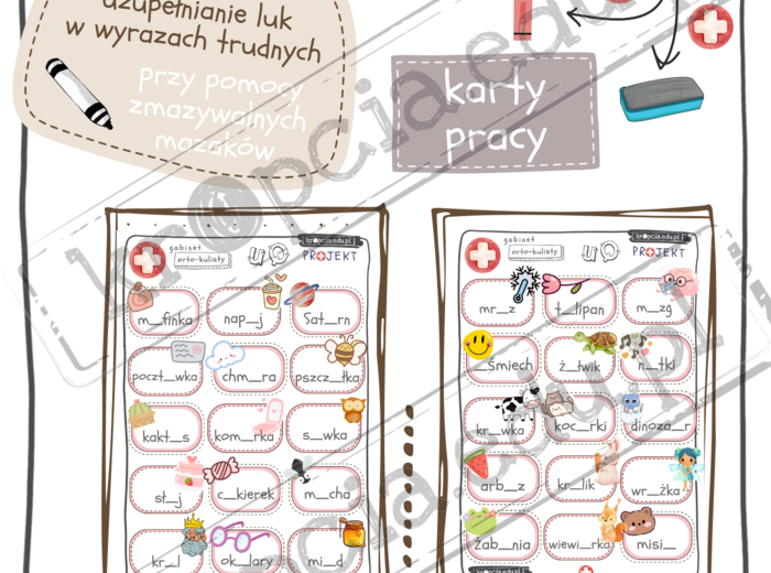 PROJEKT Pogotowie Ortograficzne GABINET ORTO-kulisty ćwiczenia i zadania