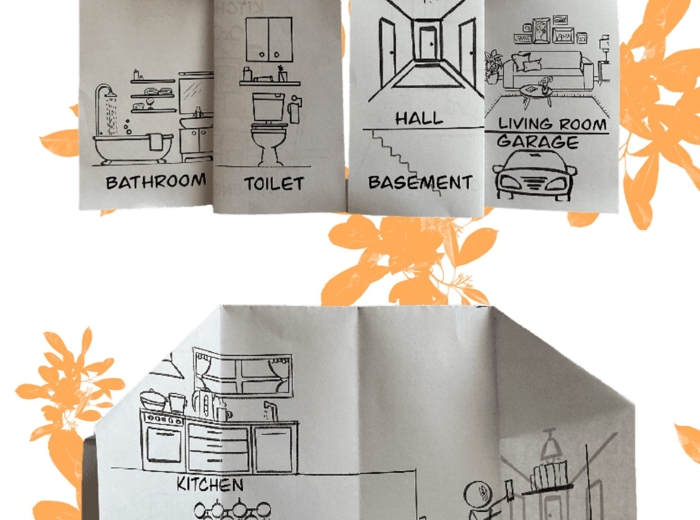 WKLEJKA Dom domek rozkładany ROOMS IN A HOUSE Miejsce zamieszkania