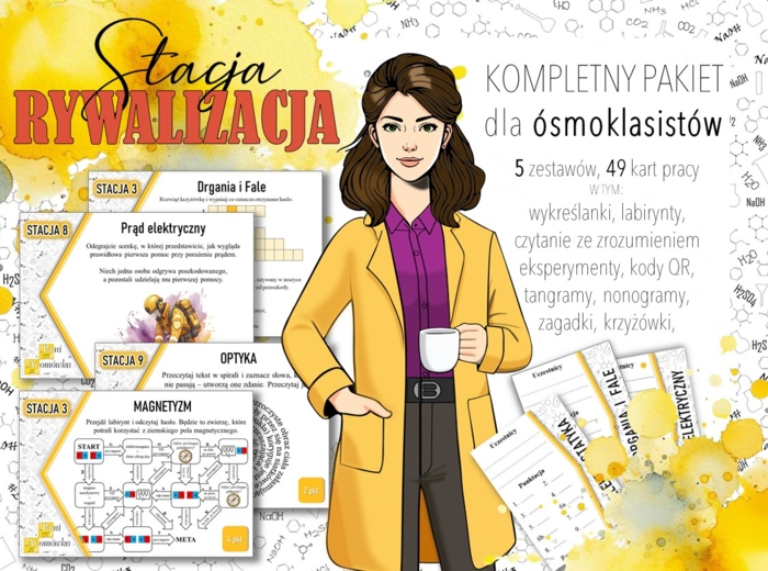 PAKIET na cały rok szkolny! Stacja: RYWALIZACJA! Fizyka, klasa 8.