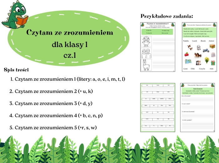 Czytanie ze zrozumieniem dla klasy 1 - semestr 1 (cz. 1)