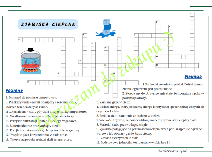 Krzyżówka - zjawiska cieplne.