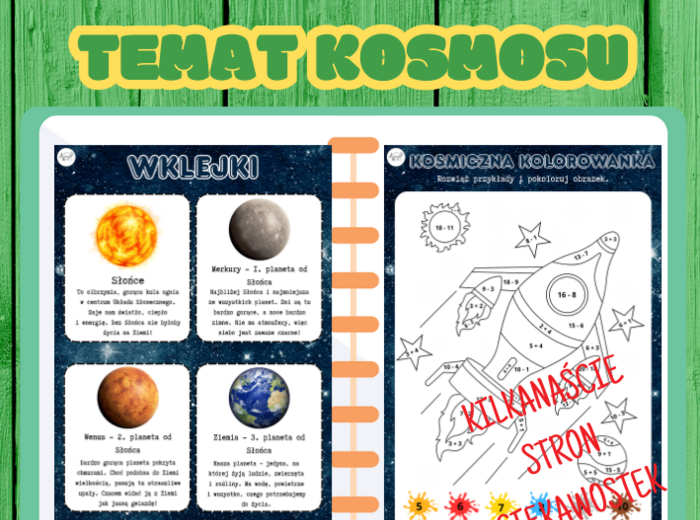 Karty pracy na temat kosmosu